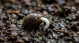 Cannabis seed germinating