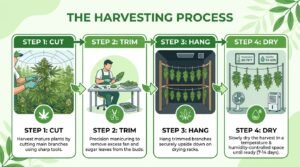 Infographic showing harvesting