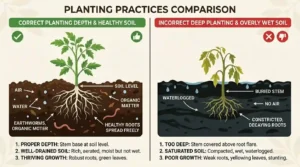 Planting depth comparison