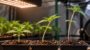 Cannabis Seedlings Stretching