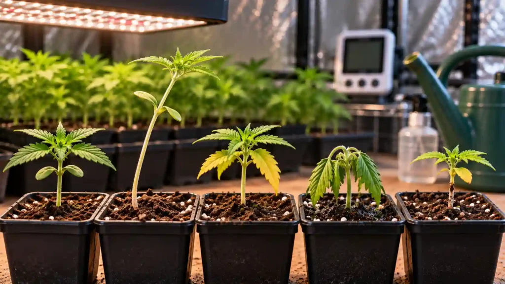 Cannabis Seedling Problems: Stretching, Damping-Off, Yellow Leaves & Slow Growth
