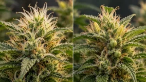 Hermaphrodite Cannabis Plant vs. Normal Female Plant
